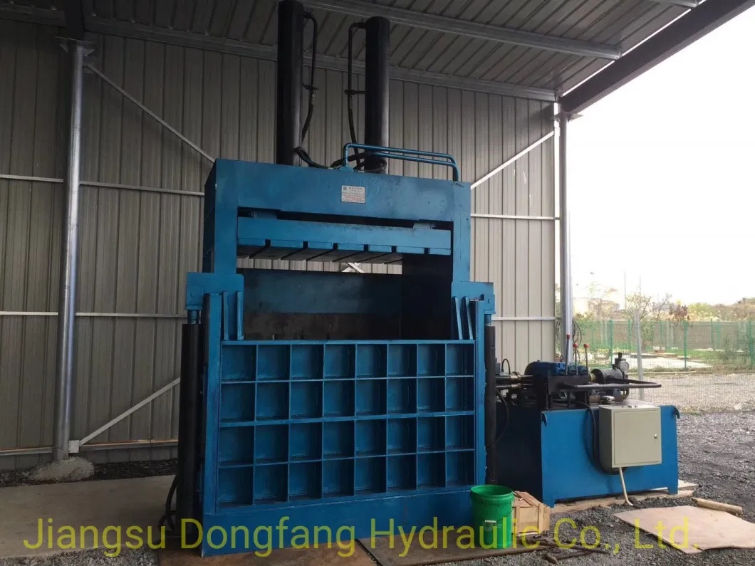 Two Loading Boxes Vloth Textile Cardboard Baler Manual Strapping