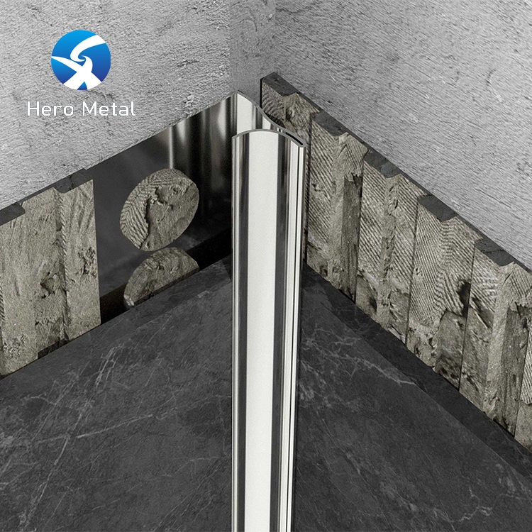 Foshan Factory Floor Aluminum Profile Metal Trim Internal Corner Trimming Strip