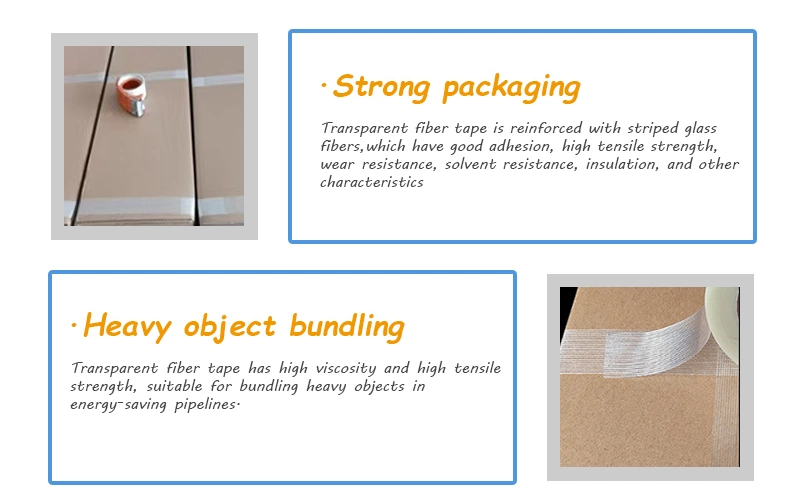 Economical Hotmelt Elastic Furniture Edge Binding Tape Fiberglass Mono Filament Carton Sealing Tape