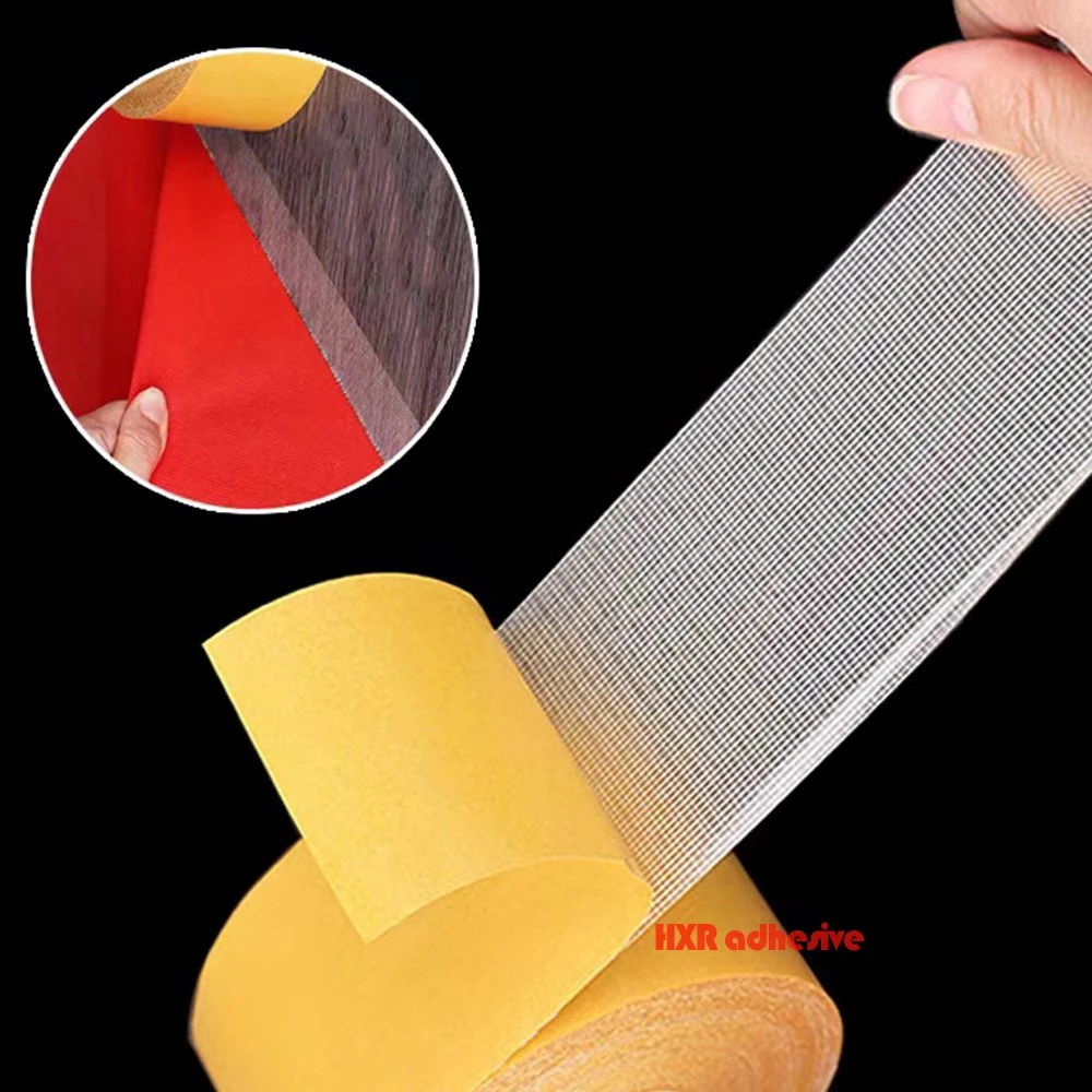 Strong Durable Double Sided Fiberglass Mesh Tape Mesh Cross Weave Carpet Tape