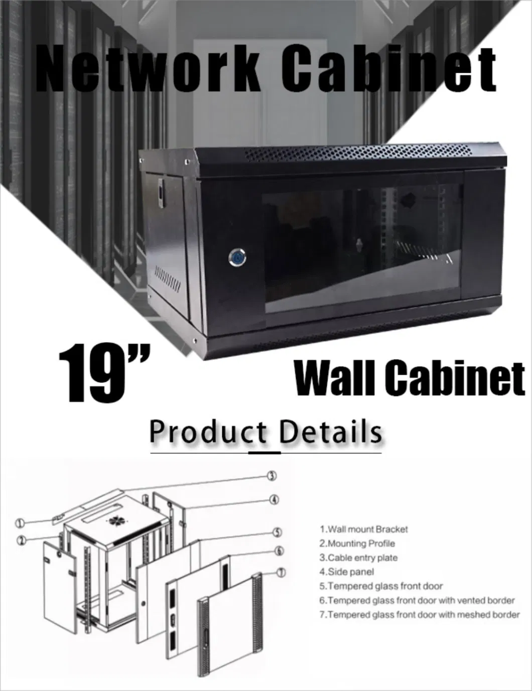 Communication DIY Data 4u 6u 9u 12u 15u 18u 22u Wall Mount Depth 450mm 550mm Server Network Cabinet