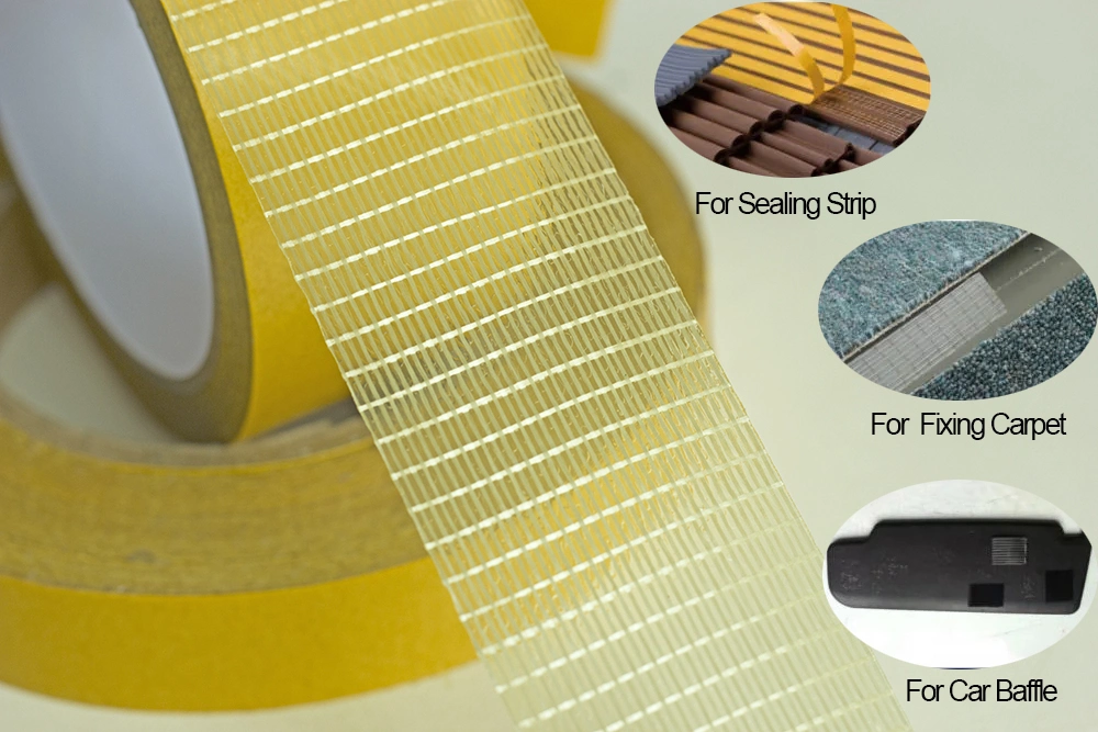 Double Sided Strong Adhesive Fiberglass Reinforced Filament Strapping Tape for Strip Sealing