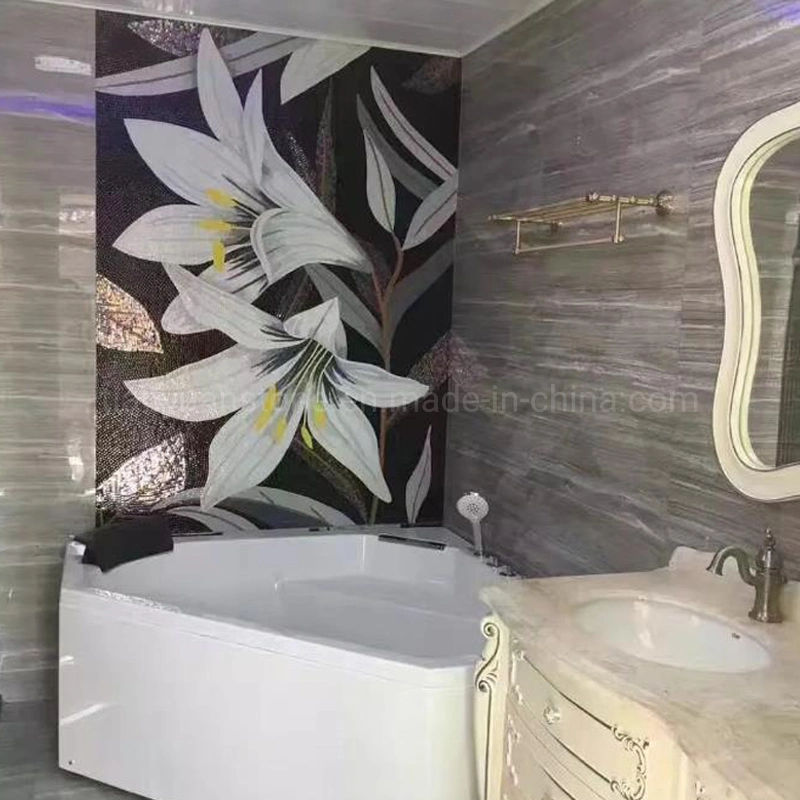 Hand Made Feather Pattern/Mural Design Art Glass Mosaic Wall for Bathroom