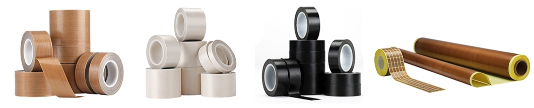 China Manufacturer Customized Heat Resistant PTFE Coated Fiberglass Adhesive Tape 25mm Width*10m Length