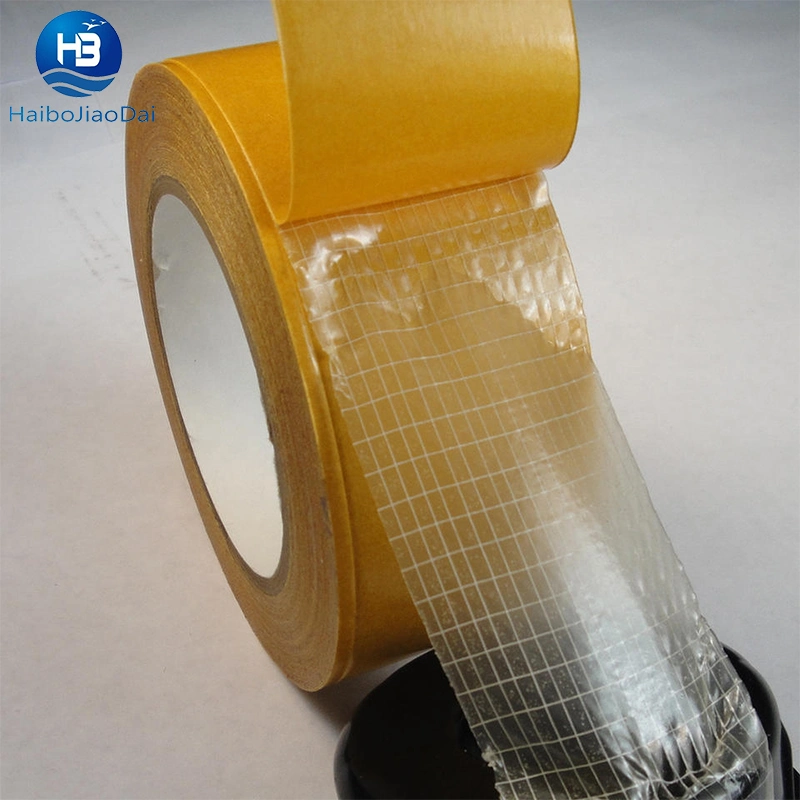 Double Sided Fiberglass Reinforced Strapping Filament Tape Carpet Gripper Super Strong Mesh Tape