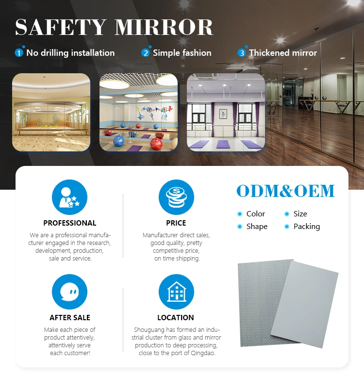 Manufacturer Custom Covering PE Glossy Film PVC Woven Fabric Film Safety Mirrors