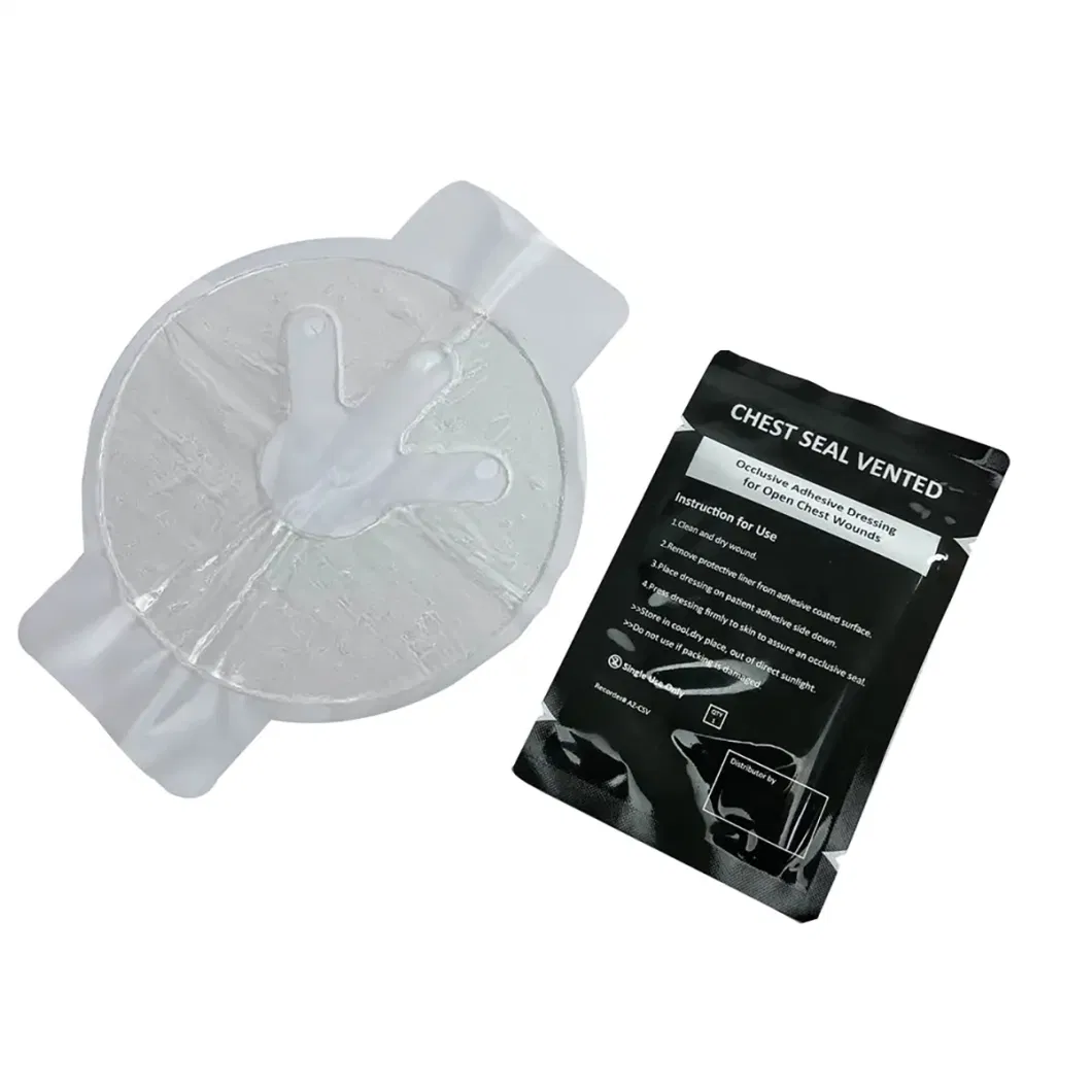 Emergency Wound Dressing Vented Occlusive Chest Seal Patch to Prevent Tension Preumothorax