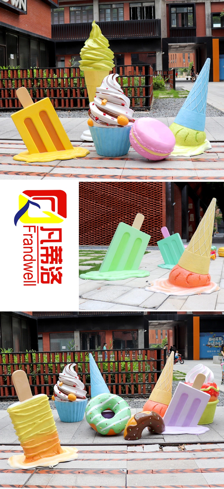 Melting Ice Cream Popsicle Shop Window Display Decoration Props Net Popular Wall Decoration