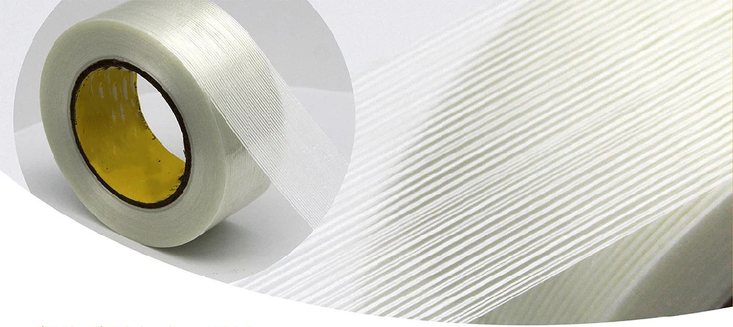 Wear-Resisting 898 0.15 mm Glass Fiber Reinforced Mono Translucent Fiber Filament Strapping Adhesive Tapes