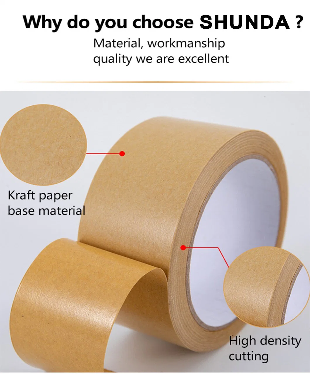 Packing Tape Custom Logo Filament Kraft Tape with Self Adhesive