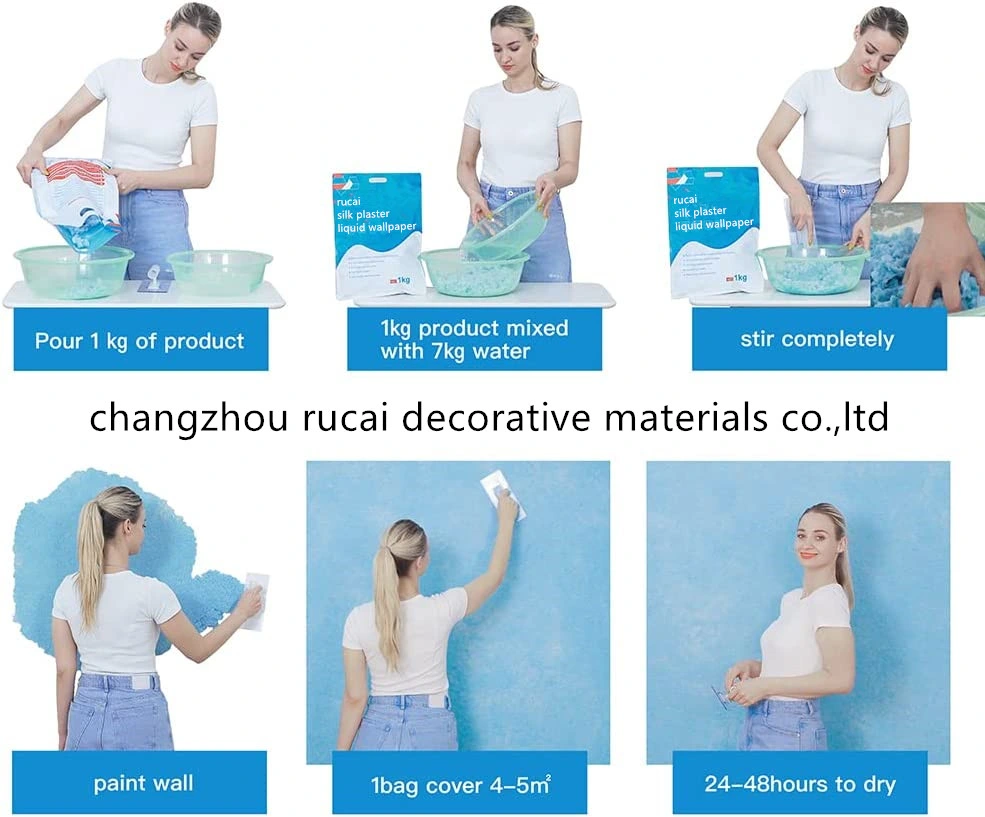 DIY Natural Fiber Wall Covering Silk Plaster Liquid Wallpaper Wall Coating