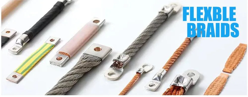 Tin-Plated Copper Tape Earth Bonded &amp; Ground Straps Solar Bonding Strap Braided and Rolled Tapes