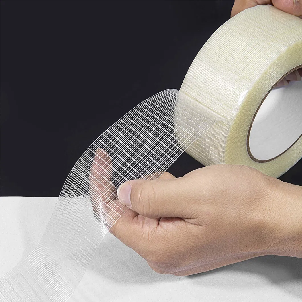 Pet Adhesive Bi-Directional Filament Strapping Tape Shipping Tape for Sealing Binding Fixing