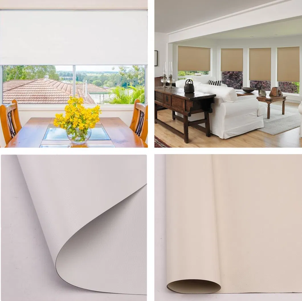 Wide Screen Roller Blind Shade Window Fabric PVC Waterproof Blind Sunscreen Fabric Fiberglass Outdoor