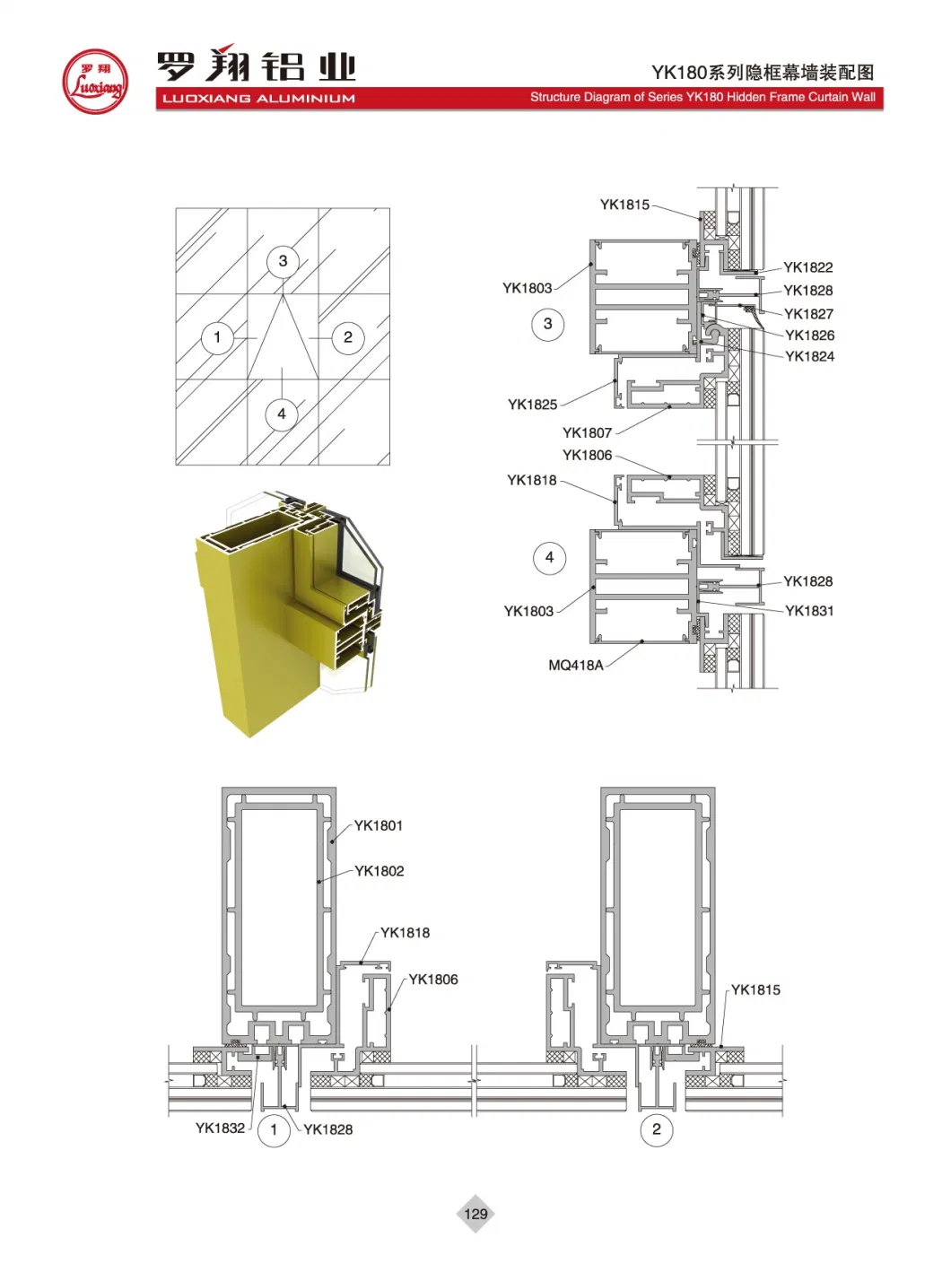 Aluminium Outdoor Wall Covering Modern Facade Double Glazing Aluminum Curtain Wall Profiles