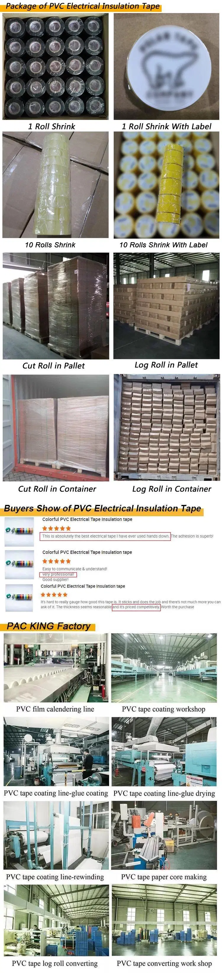 PVC Electrical Insulation Tape High Quality Color Adhesive Fiberglass Tape Log Jumbo Rolls