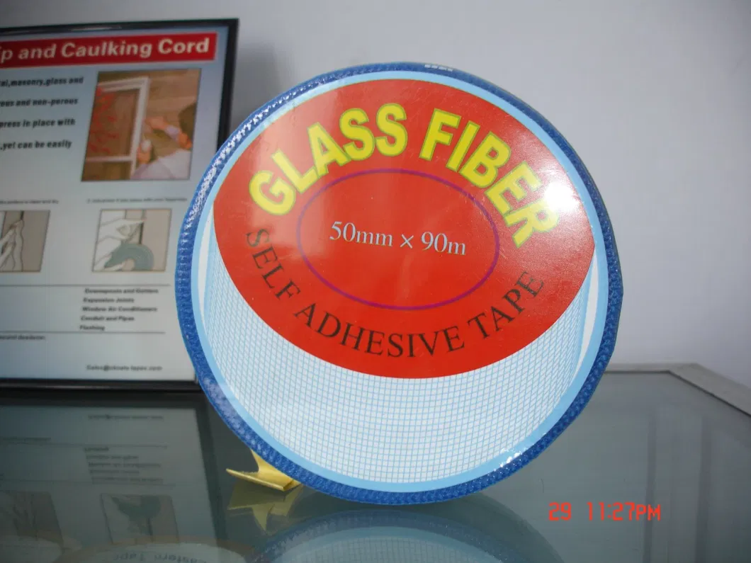 Laminated Fireproof Alkali Resistant Fibreglass Construction Fiberglass Mesh Tape Sticky