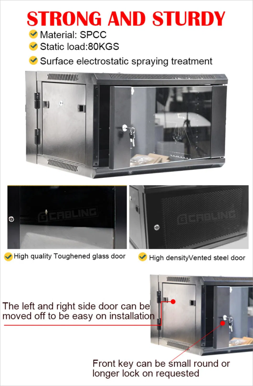 Gcabling 9u 19inch Network Cabinets 19&quot; DIY 450mm Depth Wall Mounted Rack Data Cabinet