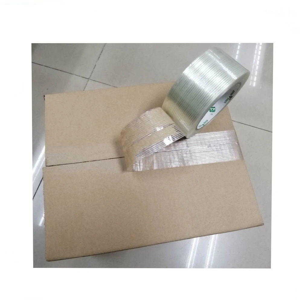 Clear Pet Filament Tape Fiberglass Self-Adhesive Tape for Heavy Duty Carton Packing Strapping