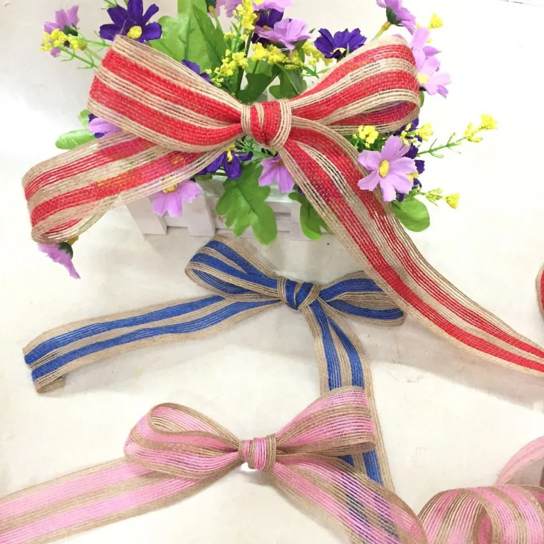 Spot Wholesale Cross-Border New Colored Jute Ribbon