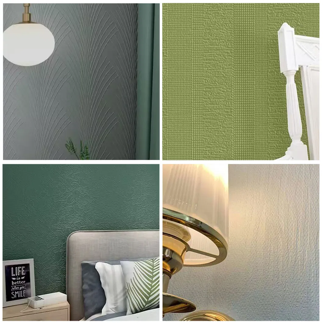 Non Woven Vinyl Luxury Linen 3D Textured Painting Wallpaper for Living Room
