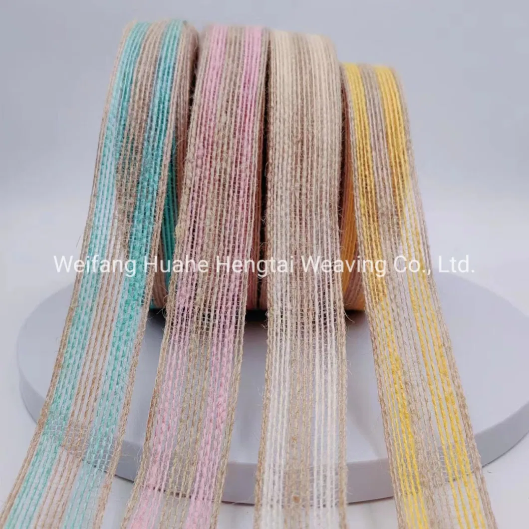 Spot Wholesale Cross-Border New Colored Jute Ribbon