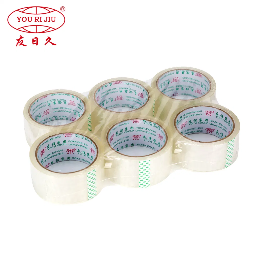 Yourijiu 48mm 50m Clear OPP Transparent Jumbo Roll Freezer Solvent BOPP Adhesive Tape for Refrigerator Carton Sealing Packaging