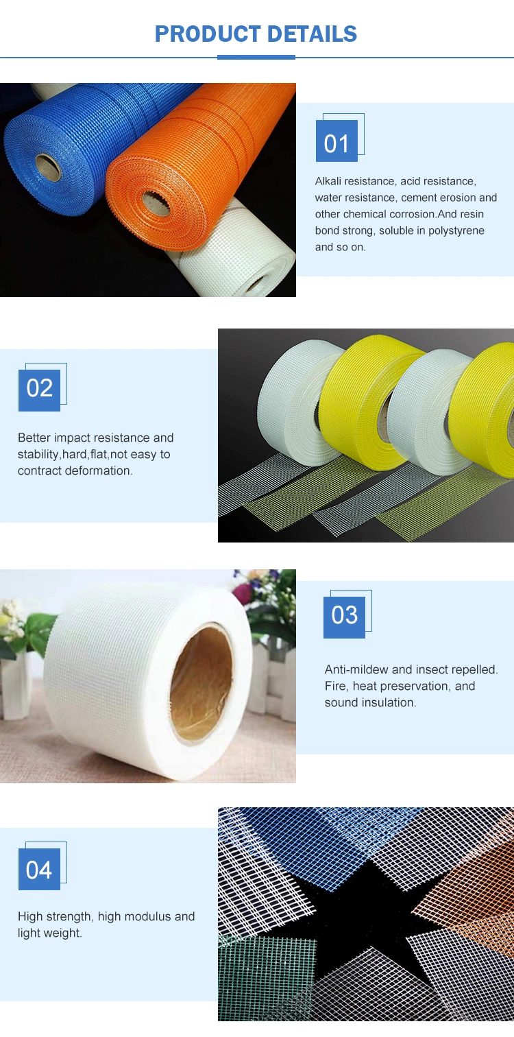 Self Adhesive Construction Drywall Joint Fibreglass Mesh Fibre Glass Tape