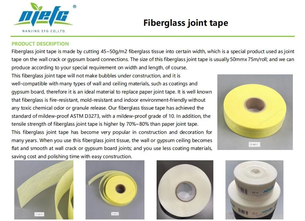 Easy Soakage and Good Adhesion to Plasterboard Fiber Glass Joint Tape