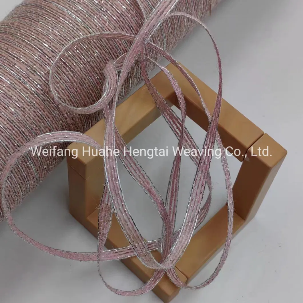 Professional Customized Cross-Border New Natural Color Silver Jute Ribbon