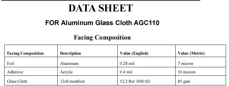 E-Glass &C -Glass Style 3732 Fiberglass Cloth with Aluminum Foil Coated