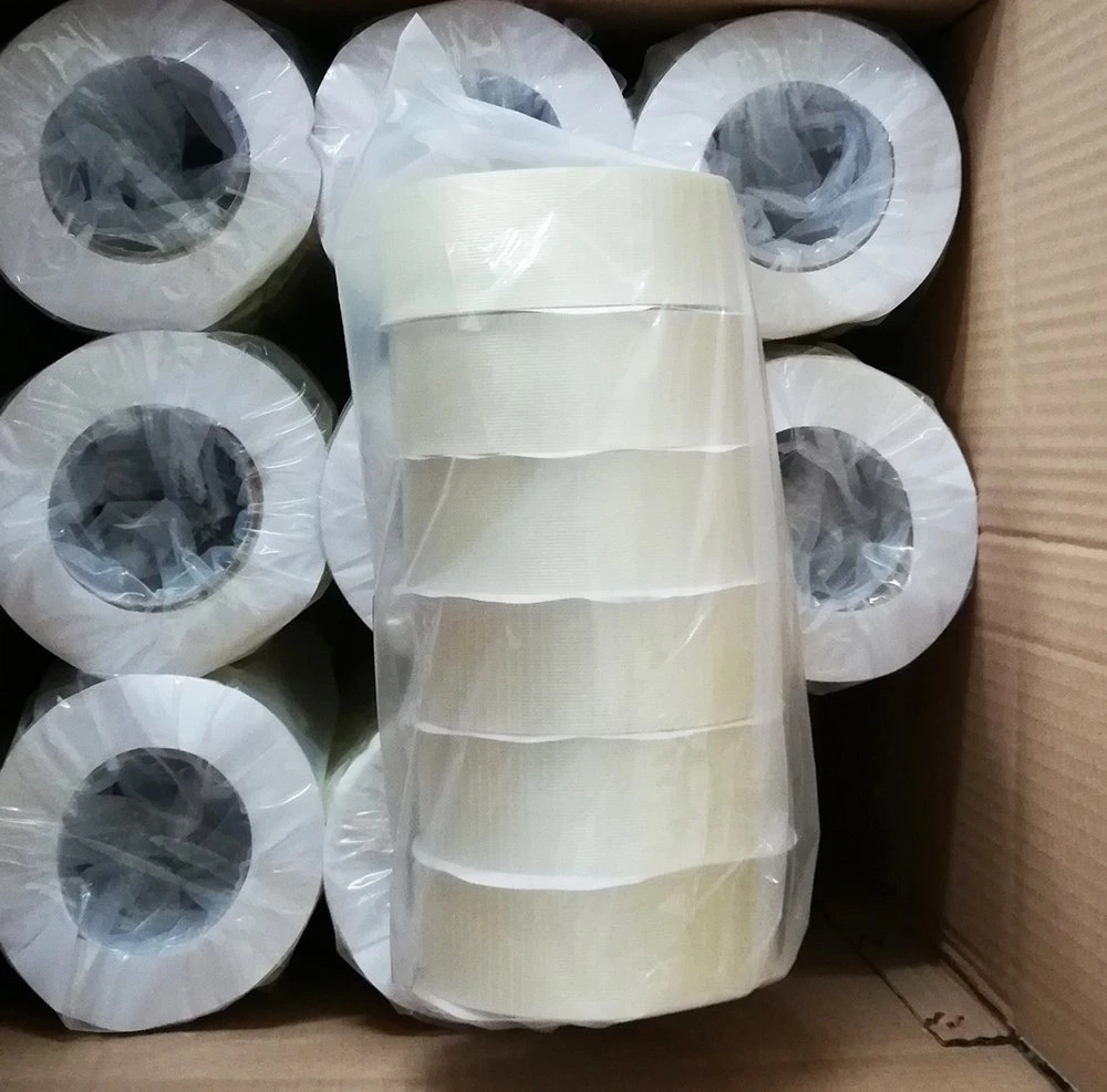 Heavy Packing Transparent Acrylic Self Adhesive Reinforced Straight Strapping Mesh Cross Fiberglass Filament Tape