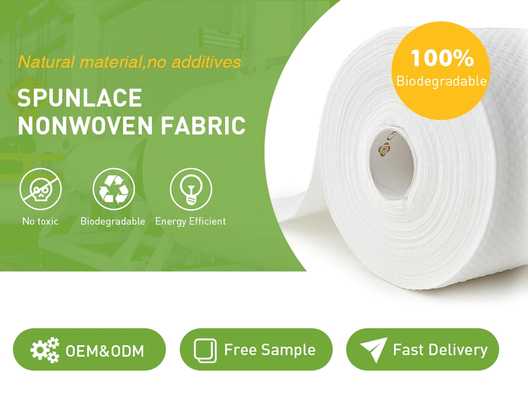 Organic Spunlace Non Woven Poly Fabric Roll for Wet Wipes