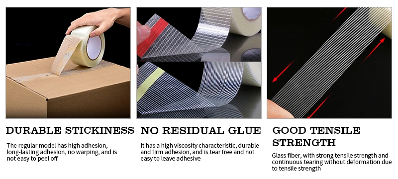 High Tensile Striped Fiber Reinforced Unidirectional Tartan Filament Tape for Binding Packing