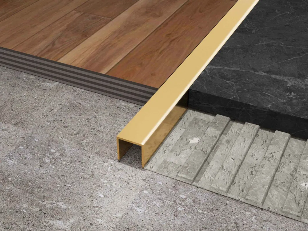 Stable Quality Flooring Decoration Profiles Metal Trim Corner Shape Floor Transition Strip