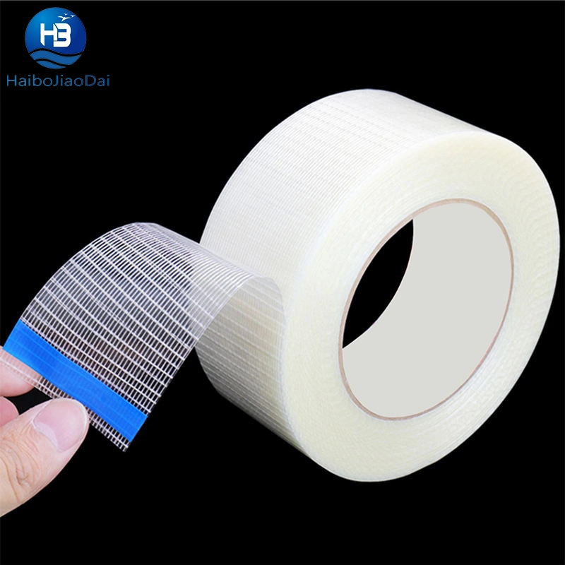 for Heavy Packing Industry Fixing Self Acrylic Adhesive Reinforced Straight Strapping Mesh Cross Fiberglass Filament Tape