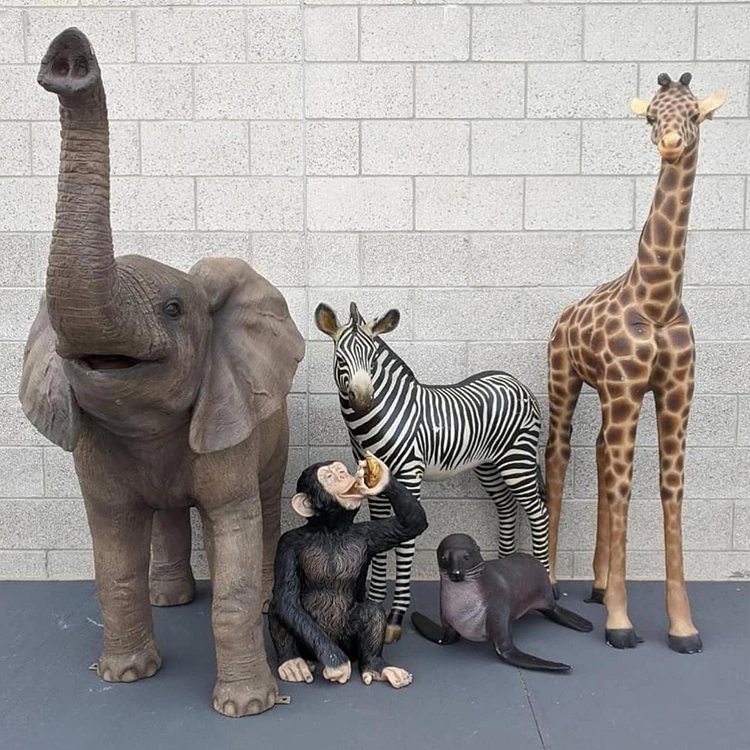 Support Customziation Resin Fiberglass Elephant Safari Animals Decorations for Rental Party Use