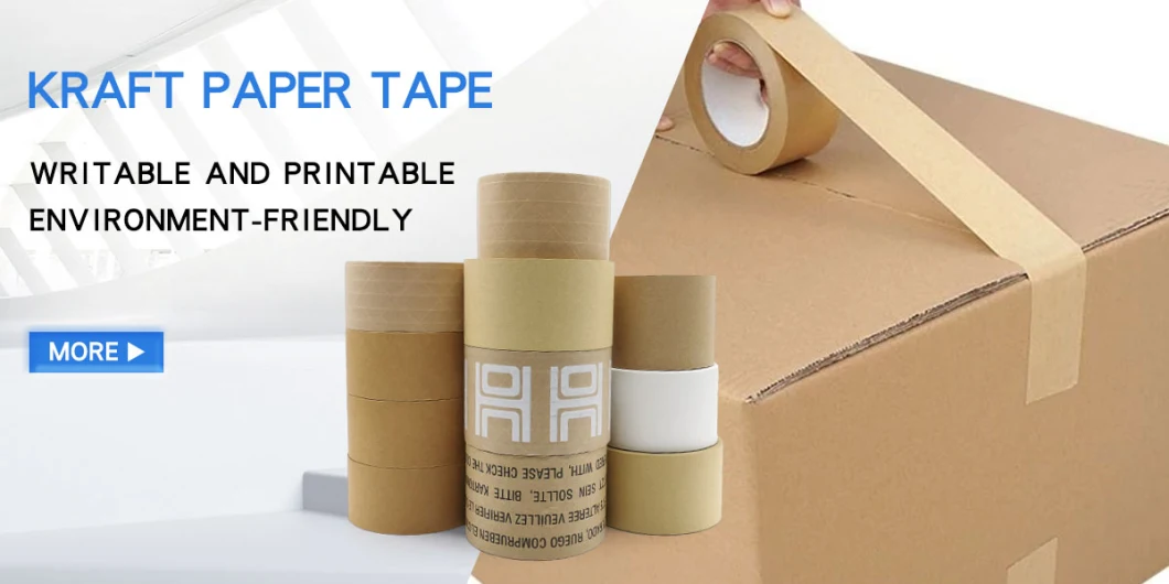 Resistance Kraft Paper and Fiberglass Wet Brown Kraft Carton Packing Tape Rolls with Logo Printed