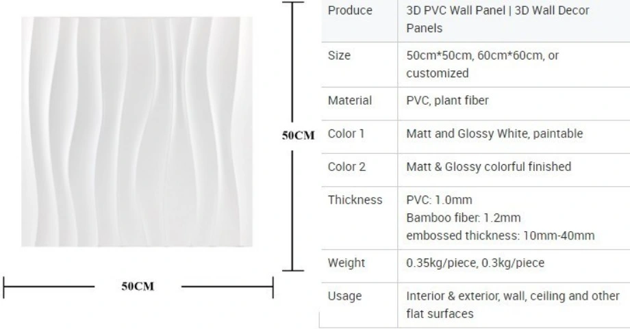 Wholesale Price Waterproof Paintable 3D PVC Wall Panels for Walls Decorative