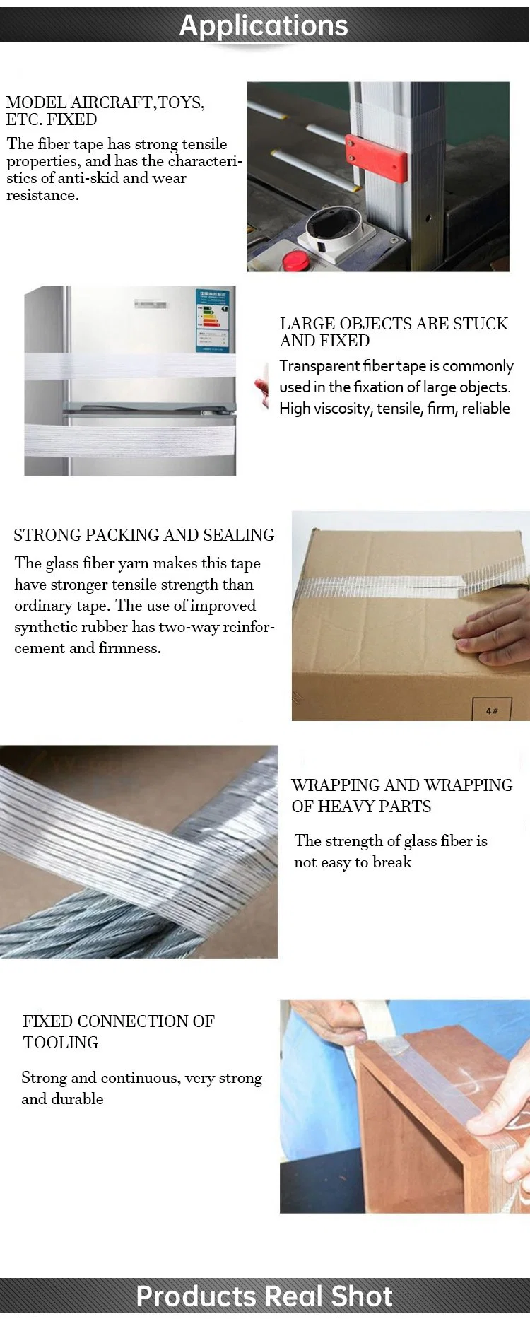 Filament Glass Unidirectional Wrap Packing Fiber Strapping Fiberglass Tape