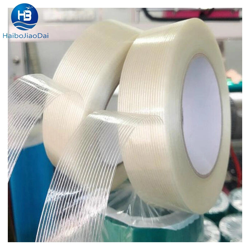 Transparent Self Adhesive Reinforced Strapping Fiberglass Filament Tape for Carton Box Packing