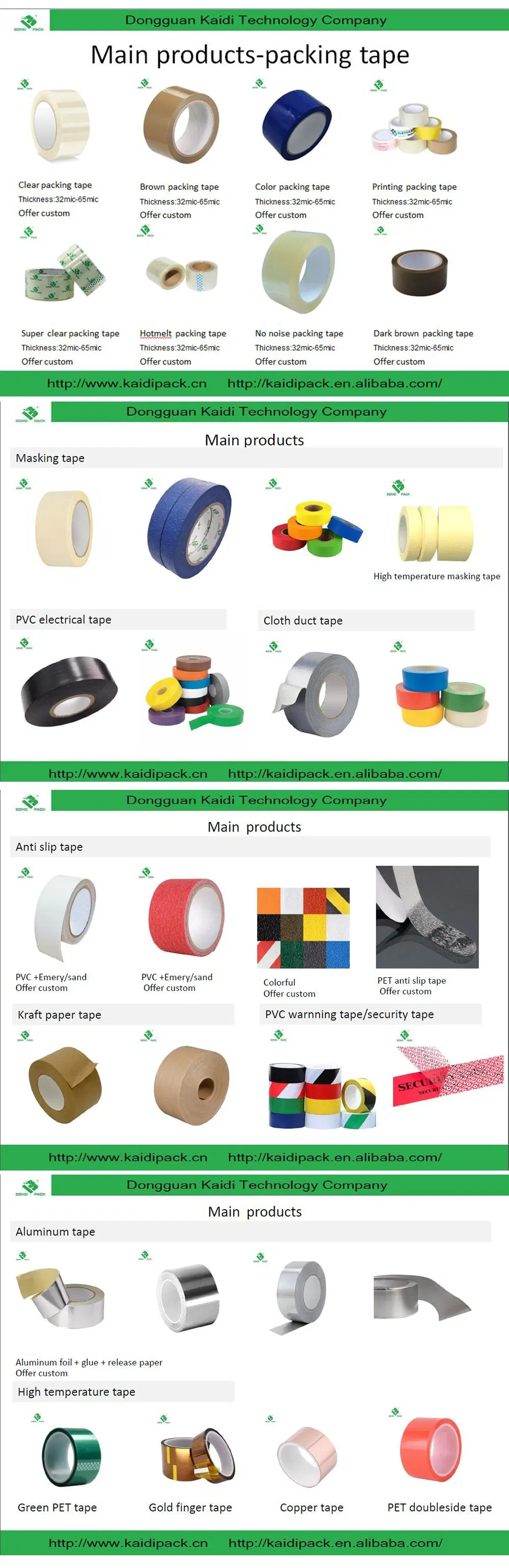 Kaidi Factory Cost Price Filament Adhesive Tape