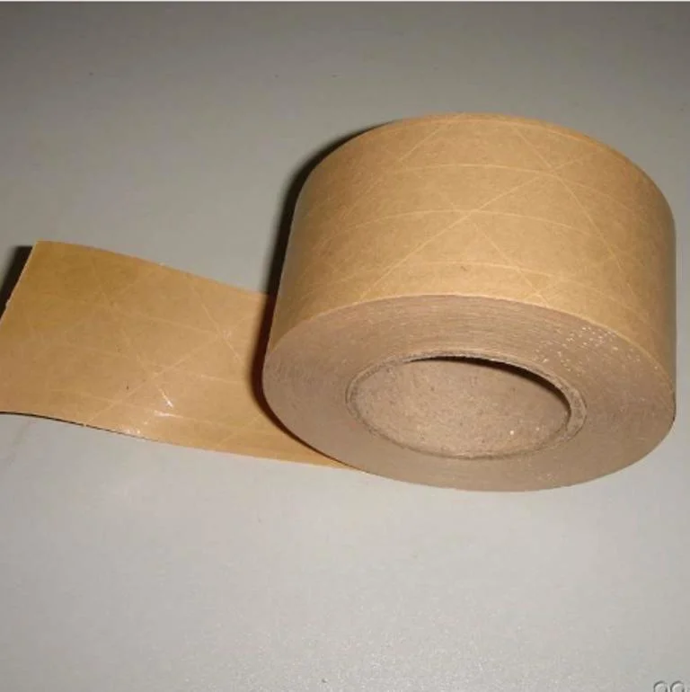 Logo Printed Kraft Gummed Paper Sealing and Packaging Fiber Reinforced Tape