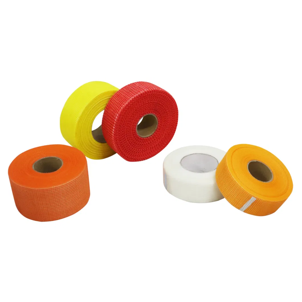 Low Price Orange Yellow Red Colorful Self Adhesive Fiberglass Mesh Tape