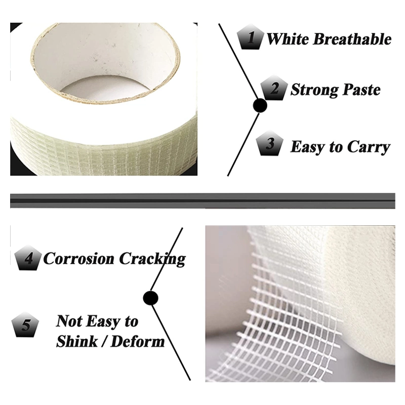 High Strength Laminated Fireproof Alkali Resistant Fibreglass Construction Fiberglass Mesh Tape Sticky