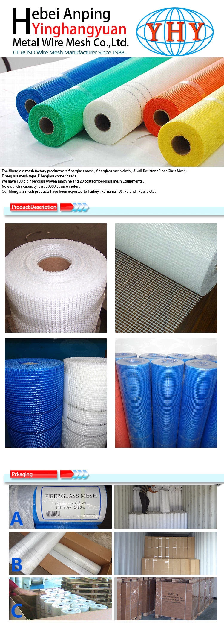 145g 5X5mm EPS Fiberglass Reinforced Wire Mesh Price for Plastering in Europe