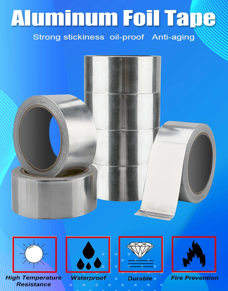 Hot Selling Fireproof Solvent Acrylic High Quality for Covery Waterproof Poly Laminated Fiberglass Rubber Aluminum Foil Tape