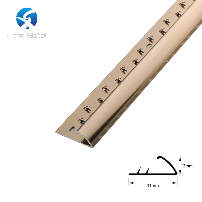 Top Quality Positioning Tile Trim Stainless Steel Bronze Brushed Home Nickel Edge Hero Metal Carpet Transition Jolly Square Shape Corner Decorative Strip