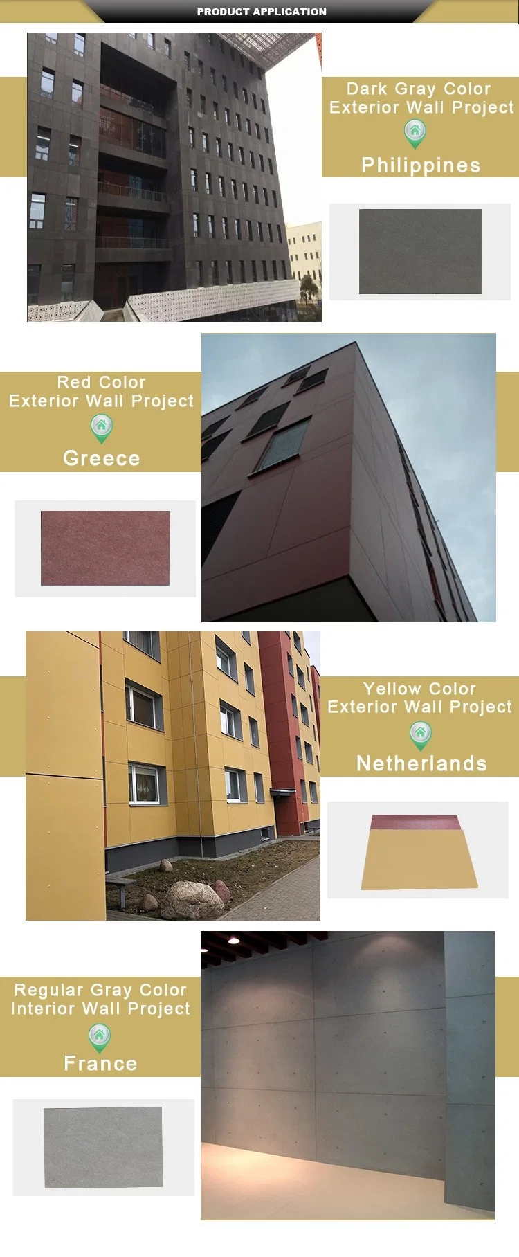 High Density Fire Rated Decorative Fiber Board Partition Decor Wall Covering Cement Coated Panel