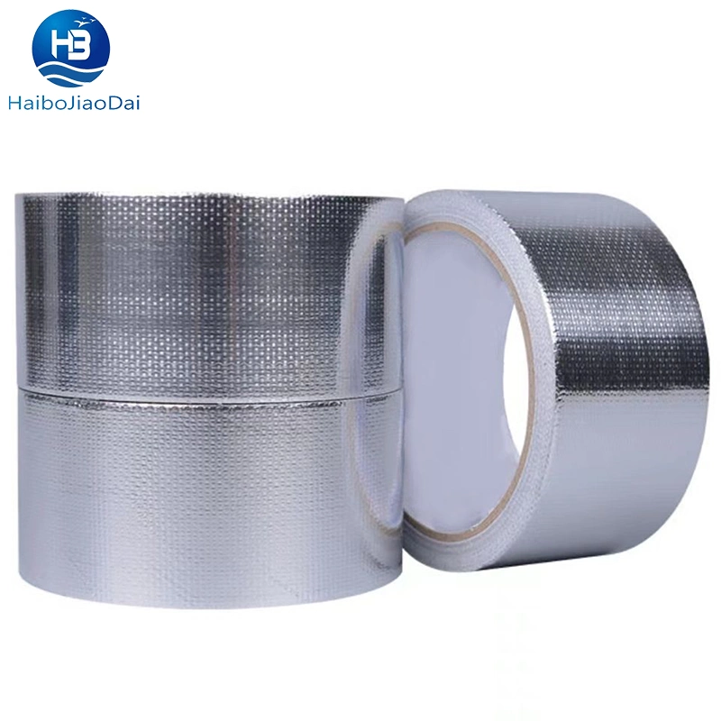 High Quality Poly Laminated Waterproof Fire Proof Heat Resistant Logo Packing Fiberglass Red Rubber Blister Aluminum Foil Tape